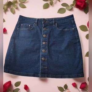 LOFT Dark Blue Denim Mini Skirt